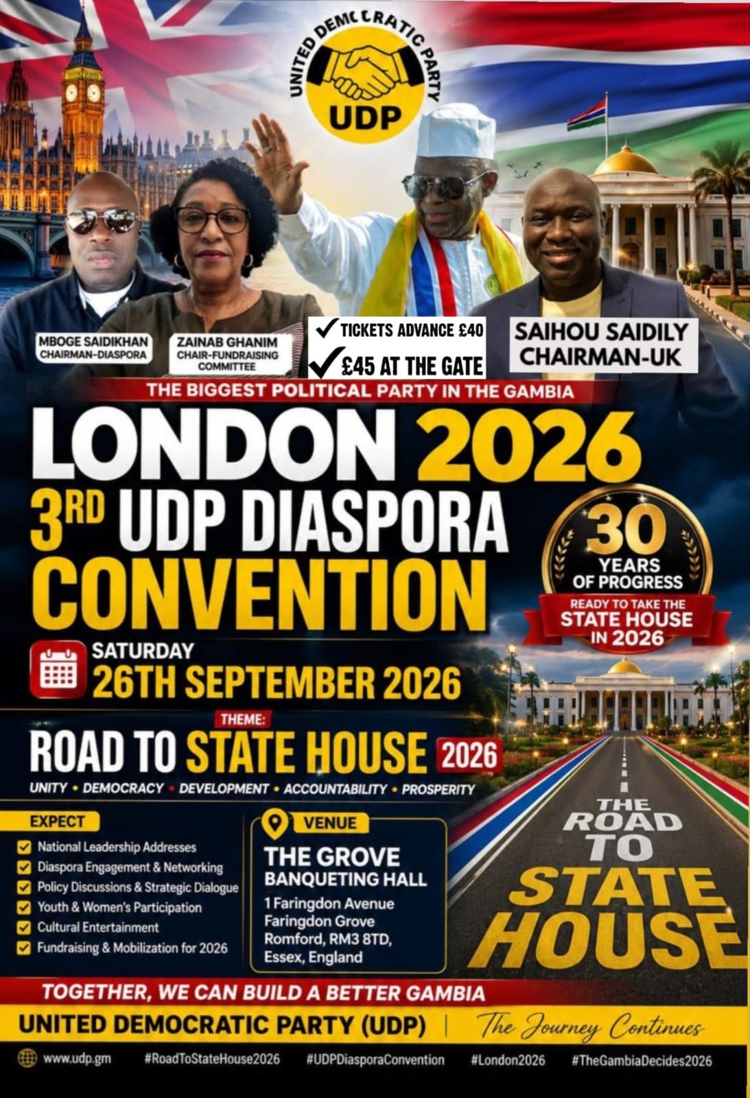 3rd UDP Diaspora Convention London 2026 flyer